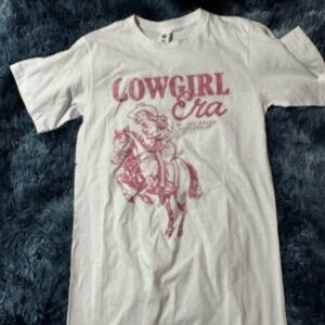 Women's Pink and White Short Sleeve Tee